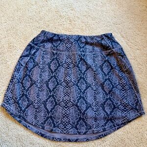 DSG Blue and Black Snake Print Mini Skirt